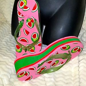 Watermelons Wedge flip flops